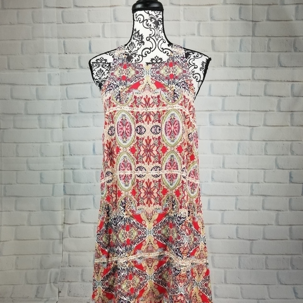 Lulus size medium geo print dress lined sleeveless